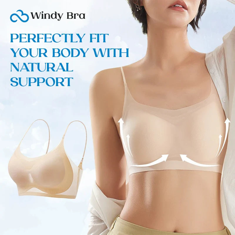 Summer seamless ultra thin plus size ice silk comfort bra