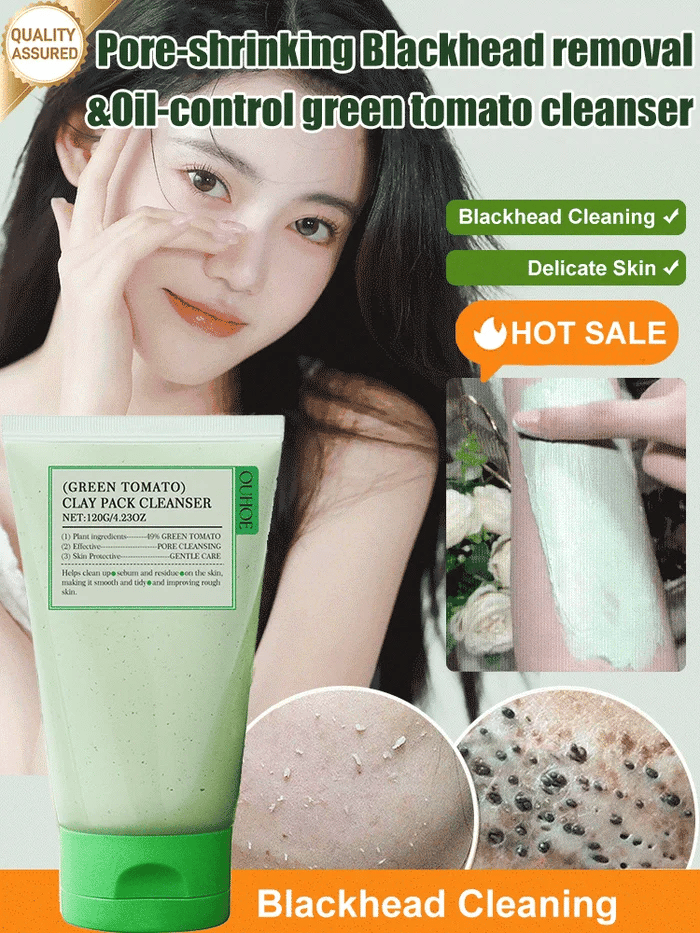 Pore-shrinking Blackhead removal&amp;Oil-control green tomato cleanser
