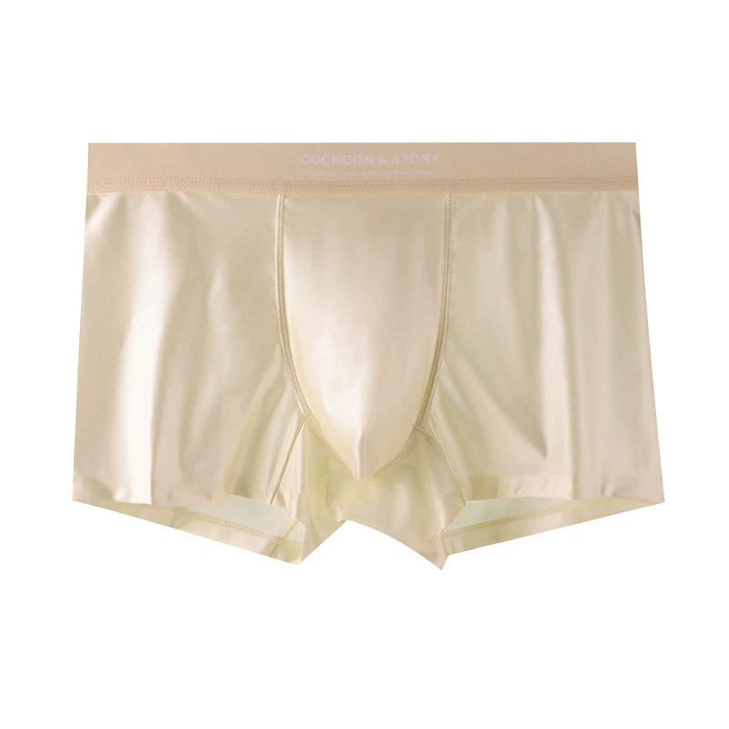 HOT SALE FOR 3 PCS MENS BRIEFS SATIN ICE SILK