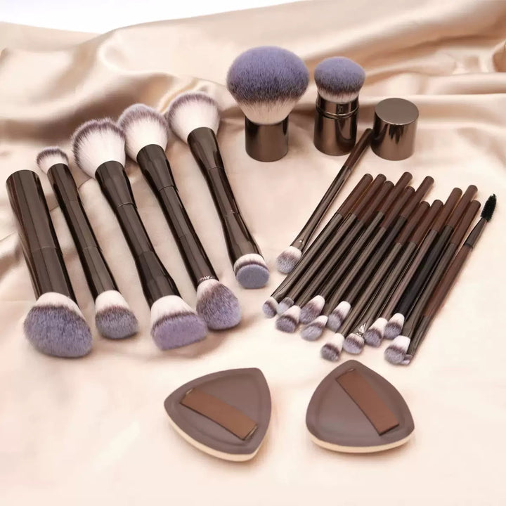1 set🔥(20-piece coffee-coloured makeup brush set + 2 powder puffs)🔥