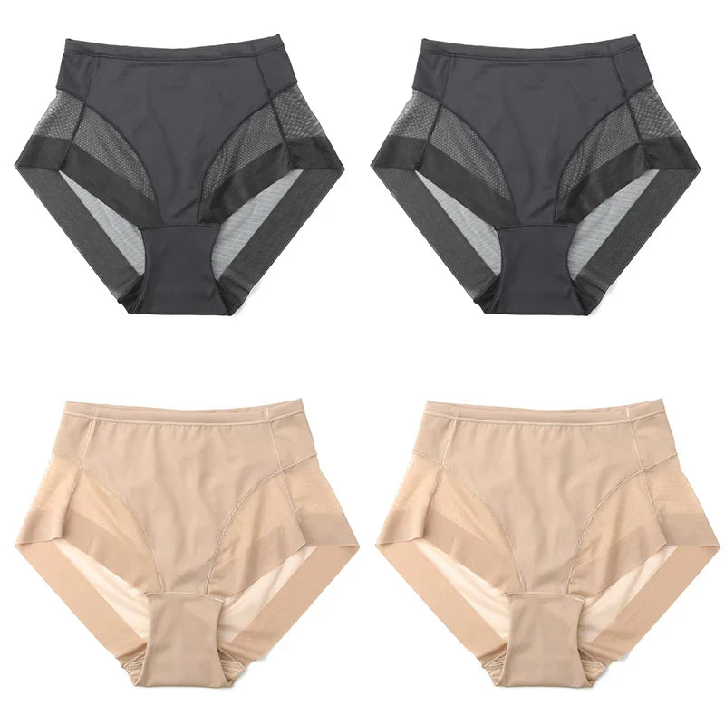 High Waist Ice Silk Seamless Shaping Briefs