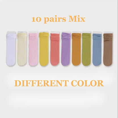 Thin Loose Socks Pile Socks Solid Colors Ice