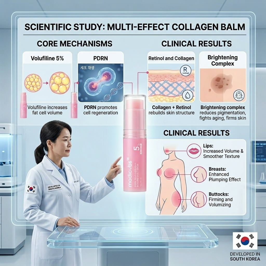 💗 Developed in Korea | Anti-Aging | Moisturizes &amp; Smooths Skin | Plumps Lips, Bust, &amp; Hips | Improves Dark Spots | Firms Skin | Pink Collagen Multi-Effect Plumping Serum Stick