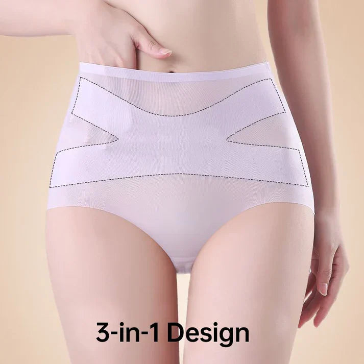 WOMENS HIGH-WAIST BREATHABLE ULTRA-THIN PANTIES WITH TUMMY-CONTROL &amp; HIP-LIFTING