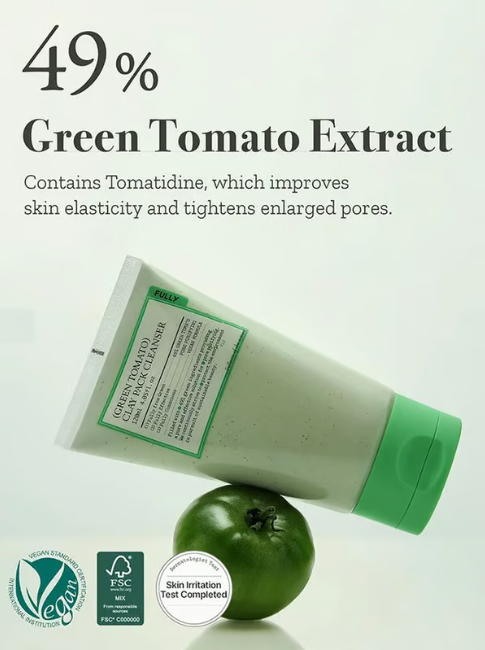 Pore-shrinking Blackhead removal&amp;Oil-control green tomato cleanser