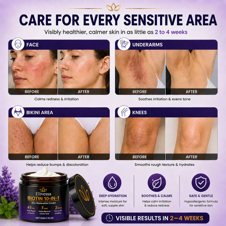Limited-time offer: 70% off ⬇️Elivessa™ Biotin 10-in-1 Skin Restoration Cream