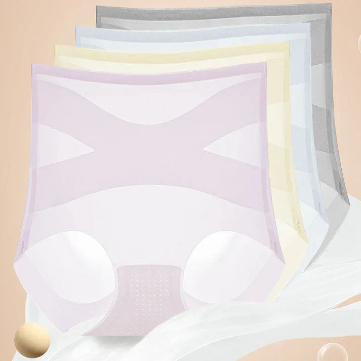 WOMENS HIGH-WAIST BREATHABLE ULTRA-THIN PANTIES WITH TUMMY-CONTROL &amp; HIP-LIFTING