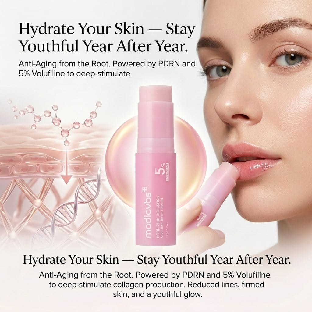 💗 Developed in Korea | Anti-Aging | Moisturizes &amp; Smooths Skin | Plumps Lips, Bust, &amp; Hips | Improves Dark Spots | Firms Skin | Pink Collagen Multi-Effect Plumping Serum Stick