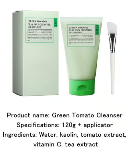 Pore-shrinking Blackhead removal&amp;Oil-control green tomato cleanser