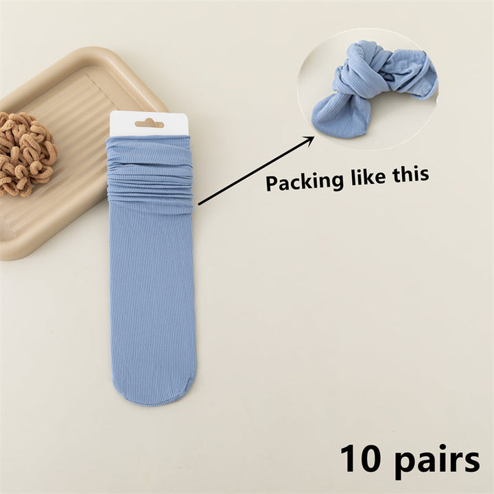Thin Loose Socks Pile Socks Solid Colors Ice
